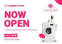 Laundry Shop Opening Postcard Image Preview