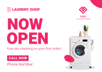 Laundry Shop Opening Postcard Image Preview