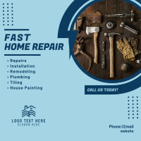 Fast Home Repair Instagram Post Design