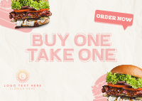 Double Special Burger Postcard Design