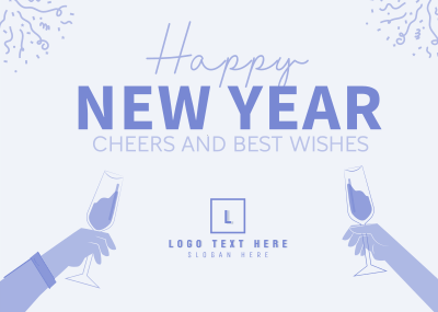 Cheers To New Year Postcard Image Preview