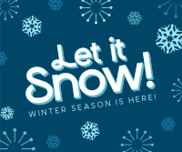 Let It Snow Winter Greeting Facebook Post Design