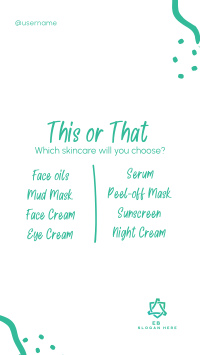 This or That Skincare Facebook story Image Preview