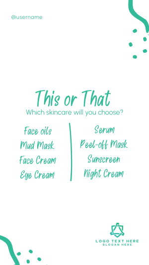 This or That Skincare Facebook story Image Preview