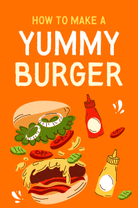 B For Burger Pinterest Pin Design