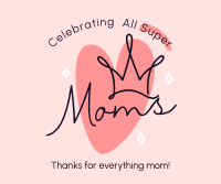 Super Moms Greeting Facebook Post Design