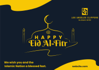Eid Al-Fitr Strokes Postcard Image Preview