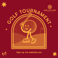 Retro Golf Tournament Instagram Post Design