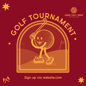 Retro Golf Tournament Instagram post Image Preview