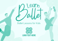 Kids Ballet Lessons Postcard Design