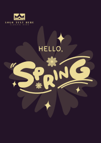 Playful Hello Spring Poster Design