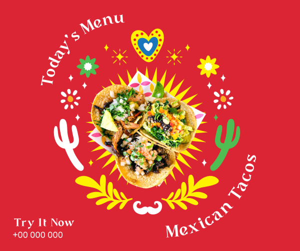 Mexican Taco Facebook Post Design Image Preview
