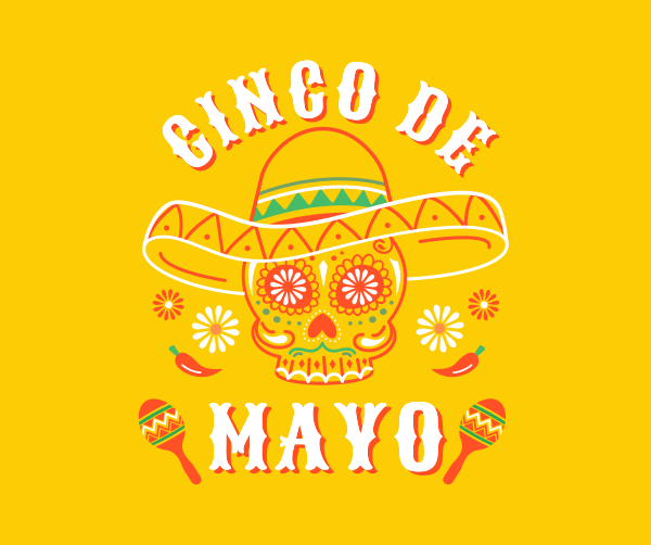 Happy Cinco De Mayo Skull Facebook Post Design
