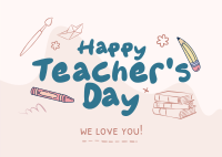 Teachers Day Greeting Postcard Design