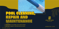 Pool Cleaning Services Twitter Post Design