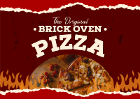 Brick Oven Pizza Postcard Design