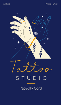 Charming Hand Tattoo Business Card Design