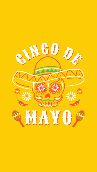 Happy Cinco De Mayo Skull Facebook Story Design