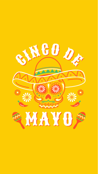 Happy Cinco De Mayo Skull Facebook story Image Preview