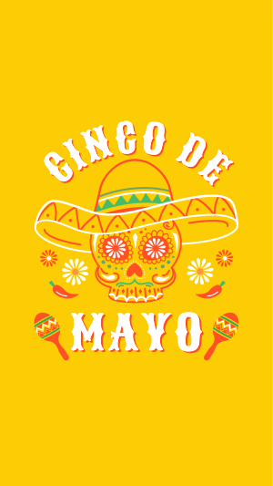 Happy Cinco De Mayo Skull Facebook story Image Preview