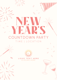 New Year Sparklers Countdown Poster Design