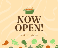 Now Open Vegan Restaurant Facebook Post Design