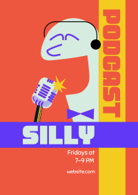 Silly Comedy Podcast Poster Design