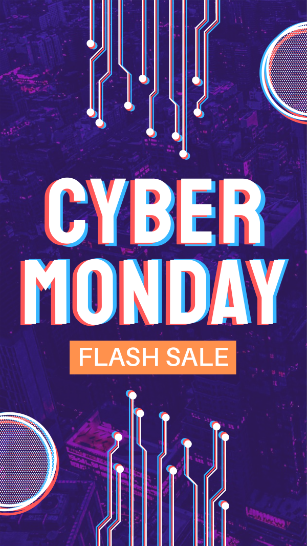 Cyber Monday Flash Sale Facebook Story Design Image Preview