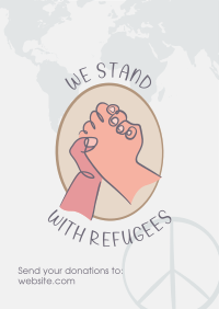 World Refugee Hand Lineart Flyer Design