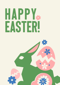 Floral Easter Bunny  Poster Image Preview