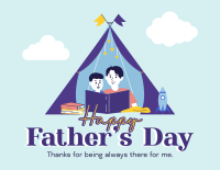 Father & Son Tent Thank You Card Design