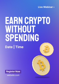 Earn Crypto Live Webinar Flyer Design