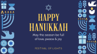 Happy Hanukkah Pattern Facebook Event Cover Design
