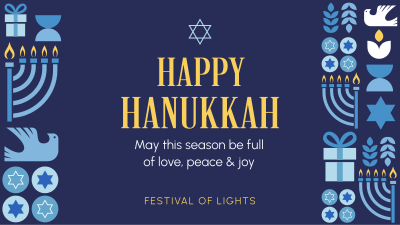 Happy Hanukkah Pattern Facebook event cover Image Preview