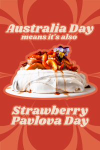 Australian Strawberry Pavlova Pinterest Pin Design