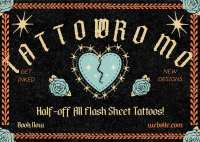 Retro Tattoo Shop Postcard Design