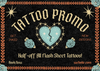 Retro Tattoo Shop Postcard Image Preview