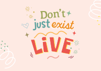 Live Positive Quote Postcard Design