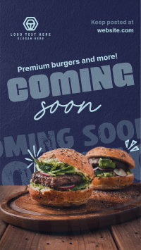 Burgers & More Coming Soon TikTok Video Design