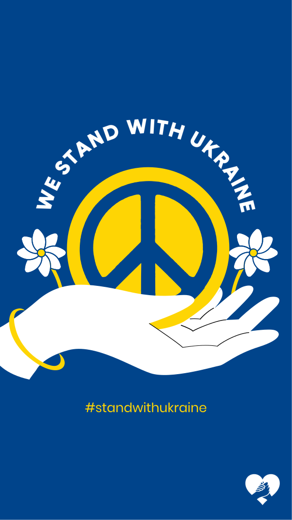 Ukraine Peace Hand Instagram Story Design Image Preview