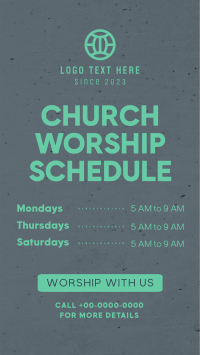 Church Worship Schedule Instagram Story Design