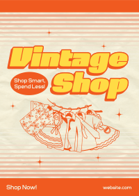 Vintage Clothing Shop Poster Design