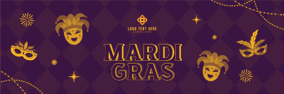 Mardi Gras Masquerade Twitter header (cover) Image Preview