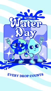 Cartoon Water Day TikTok video Image Preview