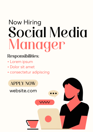 Need Social Media Manager Poster Image Preview