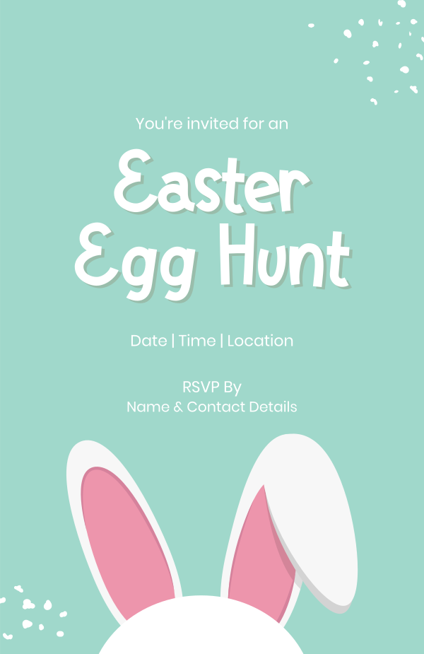 Easter Bunny Ears Invitation Design Image Preview