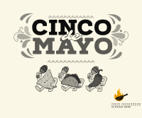 Cinco De Mayo Mascot Celebrates Facebook Post Design