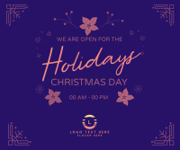 Open On Holidays Facebook Post Design