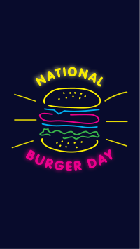 Neon Burger Facebook Story Design