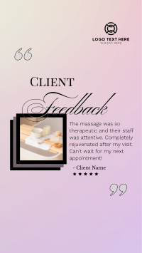 Spa Client Feedback Instagram story Image Preview